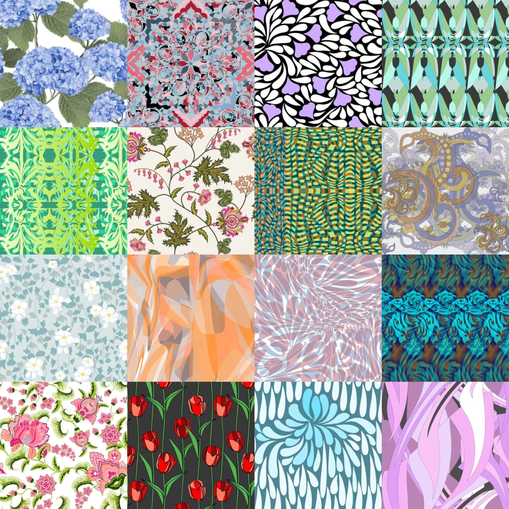 A colorful selection of surface pattern and textile designs